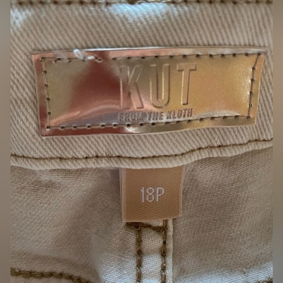 NEW w/TAGS KUT from the KLOTH HIGH RISE MEG FAB AB WIDE LEG in ECRU Size 18P - Picture 3 of 9